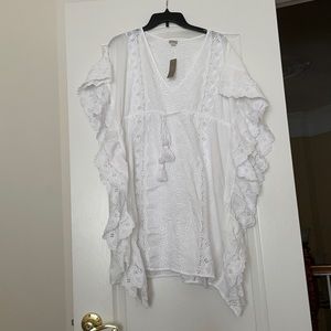 J CREW white lace cover up size S